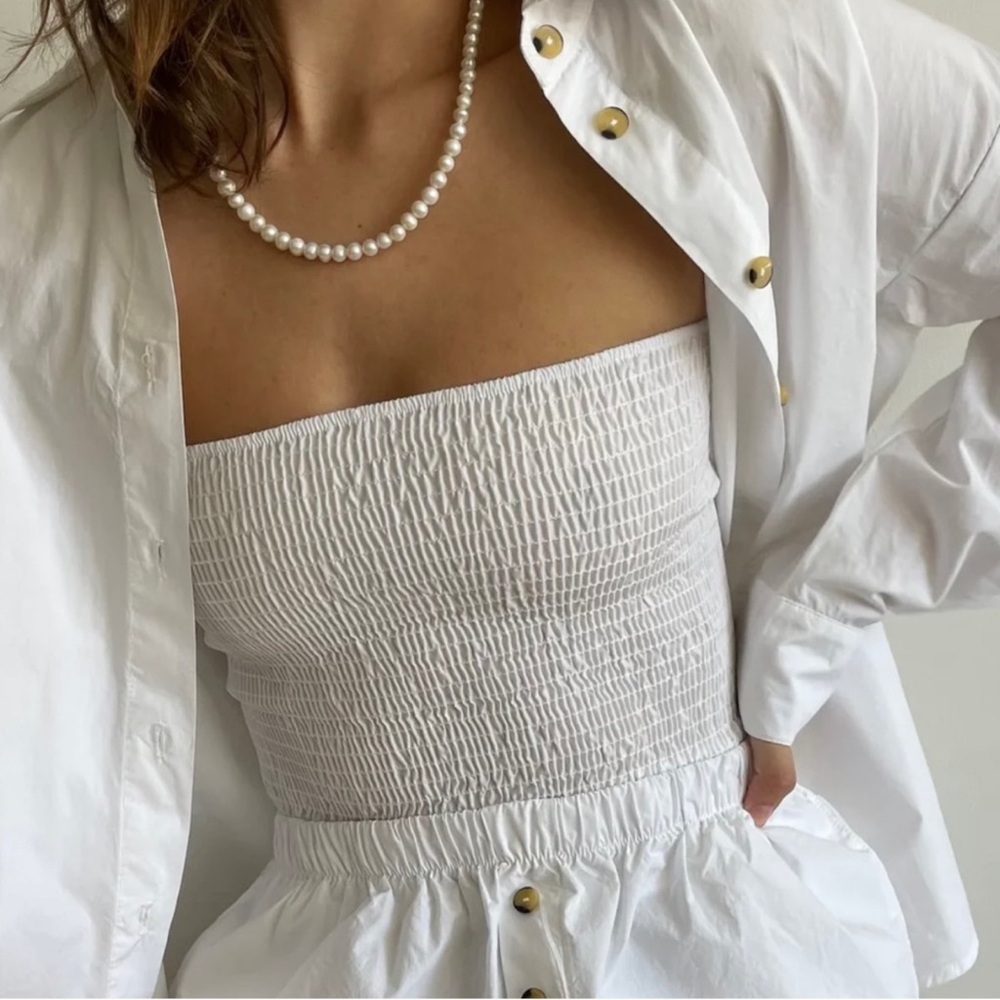 NWT DONNI Pop Tube Top In White Size XXS